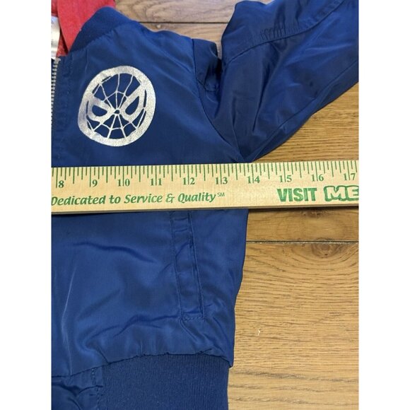 Boy's‎ Marvel Spiderman Jacket Red and Blue Hooded Coat Size 3T Character Hood - Picture 4 of 12